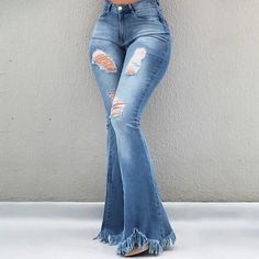 FRINGE FLARE DENIM PANTS - B ANN'S BOUTIQUE Flannel Lined Jeans, Best Jeans For Women, Denim Flare Jeans, Lined Jeans, High Waisted Jeans, Best Jeans, Denim Flares, Dressing Room, High Waisted Denim