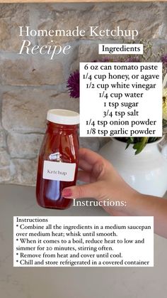 Homemade Labels, Homemade Ketchup Recipes, Thermaland Oaks, Ketchup Recipe, Homemade Ketchup, 72 Hour Kits, Homemade Sauce Recipes, Homemade Condiments, Homemade Spices