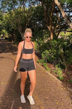 LSPACE Power Player Bra + Star Power Short on @ daniiellemcnally on IG. Everyday Leggings, Active Top, L Space, Bike Shorts, Sweater Weather, Half Zip, Eco Friendly, Bike, Leggings