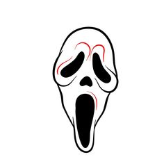 an image of a scream mask with its mouth open