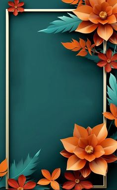 an image of flowers on a green background with a gold frame for the text in the center