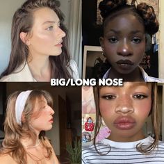 Big Nose Love, Nose Positivity, Body Neutrality, Harajuku Hair, Beautiful Imperfections, Big Nose Beauty, Anatomy Practice, Beautiful Features, Brown Skin Makeup