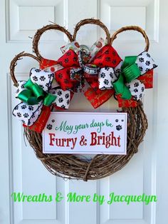 wreaths and more by jacquequinn may your days be furry & bright