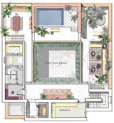 the floor plan for an apartment with two pools