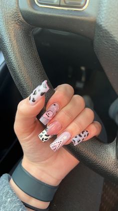 Stagecoach Nails Design, Cowgirl Print Nails, Cosmic Cowgirl Nails, Nail Designs Western Cowgirl, Stage Coach Nails, Nashville Tennessee Nails