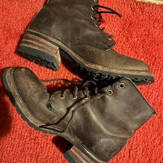 Lace Up , Waxed Leather, Vibram Soles, Unisex, Awesome, Well Made Leather Combat Boots, Frye Shoes, Shoes Leather, Leather Shoes, Combat Boots, Bootie Boots, Ankle Boots, Lace Up, Women Shoes