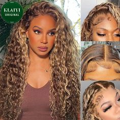 Product Name Klaiyi Honey Blonde Highlight Water Wave Wig 7x5 Bye Bye Knots Glueless Put On and Go Wigs Flash Sale Hair Material 100% Virgin Human Hair Wig Hair Grade Klaiyi Hair, Virgin Hair, Bob Wig, Bleach/Dye Friendly Density 150% Hair Color Honey Blonde Highlights Hair Length 10-14 inch Circumference Average Size, 22.5 Inch Wig Type 7x5 Bye Bye Knots Pre-cut Lace Wig Processing Time Ship The Order Within 24 Hours After Order Confirm, Except For Weekends And Holidays Delivery Time USPS Overn Honey Hair Color, Ombre Highlights, Honey Blonde Highlights, Glueless Wigs, Curly Human Hair Wig, Street Swag, Hair Color Highlights, Bleach Dye, Hair Sale