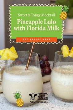 Tropical vibes and creamy goodness in one glass! 🍹 Try our Pineapple Lulo recipe made with Florida Milk. It's the perfect refreshing drink for any occasion. Click the link in our bio to get the full recipe! 

--florida food, florida recipes, seasonal eating florida, florida farmers, florida living, florida life, benefits of milk, diy desserts, healthy snack recipes, dinner recipe, breakfast meal, easy to prepare food Smoothie Hacks, Benefits Of Milk, Oats Smoothie Recipes, Florida Recipes, Healthy Snack Recipes, Smoothie Recipes With Yogurt, Seasonal Eating, Desserts Healthy, Florida Food