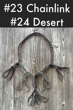 a chain link necklace with the words, 23 chainlink 24 desert on it and an image