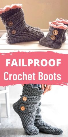 crochet slipper boots are the perfect winter boot pattern