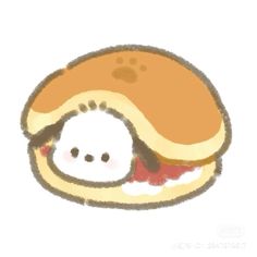 a drawing of a sandwich with meat and cheese on it