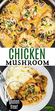 the chicken mushroom dish is ready to be eaten