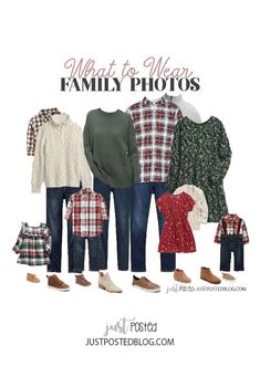 an image of family photos with the words what to wear on them