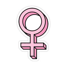 a pink female symbol sticker