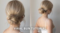 How To Chignon Bun, Bun How To, Cute Low Bun Hairstyles Tutorials, Low Bun Easy Hair Tutorials, How To Do A Chignon Bun, Low Bun How To, Simple Bun Tutorial, Chignon Hair Tutorial, Diy Low Bun Hairstyles