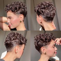 Pixie Cut Curly Hair, Short Curly Hairstyles For Women, Short Hair Undercut, Super Short Hair, Edgy Short Hair