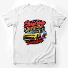 Vintage Race Car T-Shirt, Colorful Racing Graphic Tee, Motorsports Fan Apparel, Unisex Size Male T-Shirt Custom graphic T-Shirt.Customize your color White Racing T-shirt For Sports Events, Racing Style Sports T-shirt With Crew Neck, White Racing Style T-shirt With Graphic Print, White Cotton Racing T-shirt, Racing Style Cotton T-shirt With Letter Print, Racing Style Graphic Print T-shirt For Fans, Racing Style T-shirt With Letter Print And Crew Neck, Racing Style Graphic T-shirt For Sports Events, Racing Style Graphic Print T-shirt For Sports Events