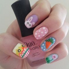 83 Cute & Easy Easter Nail Art Ideas to Try this Spring - Bliss Degree Nail Easter, Pink White Nails, Matte Nail Art