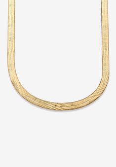 There's no trick to why this herringbone necklace is so popular. Sensational styling in sterling silver with a golden finish. 8.5 mm wide. 18" Herringbone Necklace, Ladies Turtleneck Sweaters, Drawstring Pouch, Leather Shops, Accessories Shop, New Shoes, Gold Finish, Herringbone, Jewelry Shop