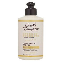 Carols Daughter Goddess Strength Ultra Shield Pre-Poo Treatment and Dedangler est un conditionneur de cheveux unique conçu pour protéger et renforcer les mèches de cheveux tout en rendant les cheveux plus gérables et brillants. Ce conditionneur contient un mélange d'ingrédients naturels qui travaillent ensemble pour améliorer la santé et l'apparence des cheveux. L'un des ingrédients les plus importants de ce conditionneur est l'huile de ricin noire connue pour ses propriétés de renforcement et d'hydratation. Cette huile est riche en acides gras et en vitamine E, ce qui aide à améliorer l'élasticité et la force des cheveux. De plus, le conditionneur contient également des ingrédients tels que l'huile de bambou, l'huile de graines de chanvre et les vitamines, qui fonctionnent toutes ensemble Oil For Curly Hair, Stop Hair Breakage, Weak Hair, Sally Beauty, Hair Detangler, Hair Breakage, Moisturize Hair, Curly Hair Care