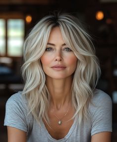 Elegant Hairstyles For Women Over 60 Bangs For Older Women With Long Hair, Volume Hairstyles Medium, Medium Length With Bangs, Volume Hairstyles, 40 Hairstyles, Medium Length Hairdos, Medium Length Blonde Hair, Hairstyles For Women Over 60, Short Hairdos