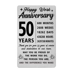 a sign that says happy work anniversary 50 years