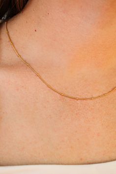 Satellite Chain necklace 18k gold plated stainless steel Hypoallergenic and Nickel Free Waterproof and Tarnish free! 18 inches in length Great for layering or wearing alone Staple piece The perfect everyday necklace! She is so dainty and easy to throw on with every outfit you could put together! We love her worn alone, and we also love her layered with other necklaces too! This piece is an ESSENTIAL piece every girl- of any age- needs in her wardrobe! Bachelorette Party Dress, Pearl Jewelry Necklace, Rehearsal Dress, Tie Shop, Everyday Necklace, Silver Dress, Cuff Earrings, Birthstone Necklace, Summer Jewelry