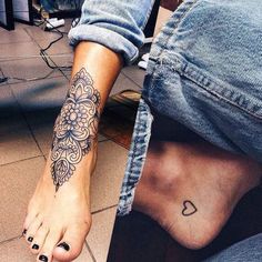 a person with a tattoo on their foot