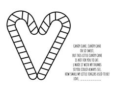 a heart shaped candy cane with the words candy land written in black and white on it