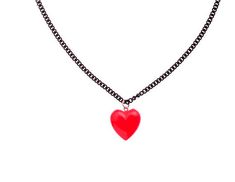 Minimalistic and happy red heart Necklace. A classic romantic love gift for the woman you love. She will be happy to get it as Valentine's day gift.  I wear it every day! It is both romantic and trendy.Materials:Acrylic Red Heart charm // black Aluminum chain. Size Medium in my collectionThe sizing is perfectly designed to ensure your comfort.It is lightweight and you will forget you have it on only to be reminded by all the compliments you will get.Item dimensions:Length: 50 cm // 19.5"Pendant Red Heart Necklace For Valentine's Day, Big Red Heart Necklace, Red Heart-shaped Chain Necklace, Red Heart-shaped Necklaces With Charms, Red Heart-shaped Necklace For Valentine's Day, Black Chain Necklace, Fits 2022, Red Heart Necklace, Blue Statement Necklace