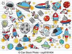 Outer Space Crafts For Kids, Outer Space Facts, Outer Space Drawing, Outer Space Crafts, Ship Illustration, Outer Space Pictures, Space Clipart, Space Preschool, Space Crafts For Kids