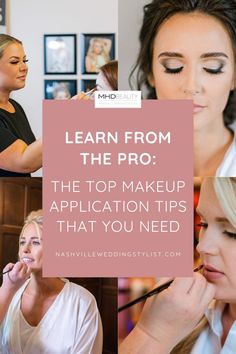 Collage of brides getting their makeup done. Proper Make Up Steps, Makeup Application Steps, Diy Makeup For Wedding Guest, How To Make Your Makeup Look Professional, Makeup Advice Tips, How To Do Own Wedding Makeup, Wedding Makeup Tips Diy, How To Put On Makeup Like A Professional, How To Do Makeup On Other People