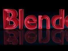 the word blender is shown in red on a black background with reflective lights and reflections