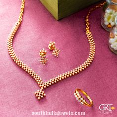 Simple Diamond Necklace, Grt Jewellers, Diamond Necklace Simple, Gold Necklace Indian Bridal Jewelry, Diamond Necklace Set, Simple Diamonds, Diamond Jewelry Necklace