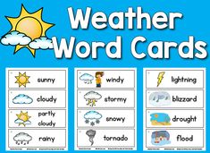 the weather word cards are great for beginning and ending sounds