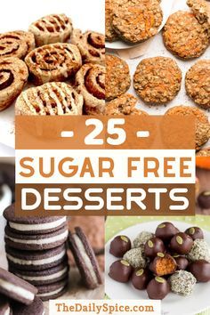 25 sugar free desserts with text overlay