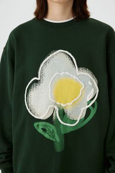 Fried egg flower long-sleeve T-shirt designed by Conklab®. Light-green brand tag on the back. Composition: 100% Cotton Brand: Conklab Wearing: Model is 172 cm / 5' 7.72'' | 50 kg / 110.2 lbs wearing size M Shipping & Taxes For US Customers: Tax-Free | Duty Fees May Be Assessed For Orders Over $800 For International Customers | Price Includes Duties & Taxes 14 DAYS FREE RETURN AND EXCHANGE ON ALL PRODUCTS Flower Typography, Flower Graphics, Ad Ideas, Eggs Flowers, Design Clothing, Tax Free, Green Brands, Flower Graphic, Fried Egg