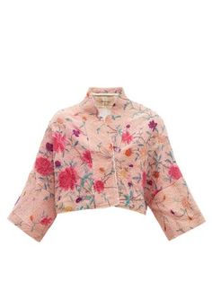 Havana patchwork cotton shirt | Bode | MATCHESFASHION UK By Walid, Silk Jacket, Vintage Fabrics, Mode Inspiration, Embroidered Silk, Embroidered Shirt, Relaxed Style, Sewing Inspiration, Kimonos