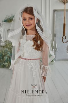 Dress Simple Elegant, Boho Veils, White Tulle Dress, Girls Communion Dresses, First Communion Dress, Social Dresses, First Communion Dresses, Custom Gown, Gowns For Girls