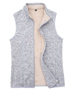 PRICES MAY VARY. HIGH QUALITY: This quality sweater-knit fleece vest is incredibly comfortable, with sherpa lined inside for a cozy feel while maintaining breathability so you can be active and stay warm. FEATURES: Full zip closure and stand-up collar keep the cold out . Elastic-bound cuffs and bottom for secure fit and heat retention. two hand pockets and two inner pockets that provide you with room to store essentials such as your wallet, phone, headphones, keys, cards & so much more. simple a