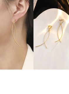 JJ's House Earrings Earclips Party 1-pair Simple Earclip Drop Earrings Ear Clips Alloy 2.72\"(Approx6.9cm) 0.47\"(Approx.1.2cm) Gold Silver Wedding & Party Jewelry. #JJ's House #Earrings #Earclips #Party #1pair #Simple #Earclip #DropEarrings #EarClips #Alloy #Gold #Silver #Wedding&PartyJewelry House Earrings, House Simple, Ear Clips, Wedding Party Jewelry, Earrings Ear, Party Jewelry, Silver Wedding, Jewelry Party, Silver Gold