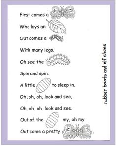 the first comes a poem for children to read in their own language, with pictures of butterflies