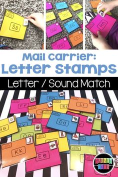 mail carrier stamp the letters for letter sound match