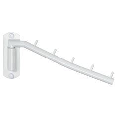 a white wall mounted coat rack with five hooks