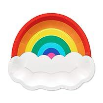 a paper plate with a rainbow on it