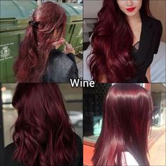 Wine Hair Color, Red Hair Extensions, Korean Hair Color, Hair Tint, Dyed Red Hair