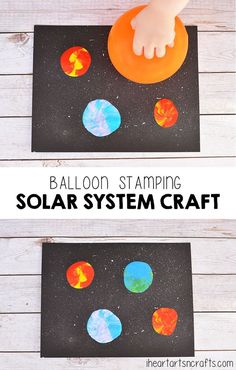 the solar system craft is made with paper plates and glue to make it look like they are