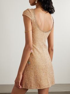 CLIO PEPPIATT Marie embellished stretch-tulle mini dress | NET-A-PORTER Luxury Embellished Sequin Cocktail Dress, Elegant Sequin Dresses For Reception, Elegant Sequin Reception Dress, Evening Sequin Dress With Embellished Fitted Bodice, Embellished Sequin Dress With Fitted Bodice For Evening, Holiday Gala Embellished Sequin Dress, Luxury Bedazzled Dresses For Formal Occasions, Glamorous Embellished Dresses For Festive Season, Luxury Embellished Dress For Festive Occasions