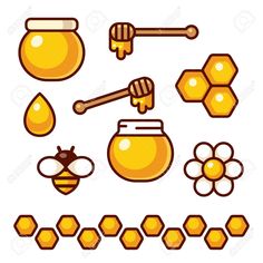 honey and honeycombs - food objects