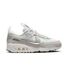 Nike Air Max 90 Futura "Pure Platinum/ Metallic Silver/Phantom Dust/Black" Women's Shoe Phantom Dust, Nike Air Max 90 Futura, Air Max 90 Futura, Cheer Shoes, Denim Shirt With Jeans, Wrestling Shoes, Xmas List, Jordan 8, Volleyball Shoes